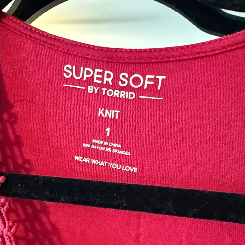 Torrid Crochet Sleeveless Top in Deep Raspberry - Picture 2 of 5